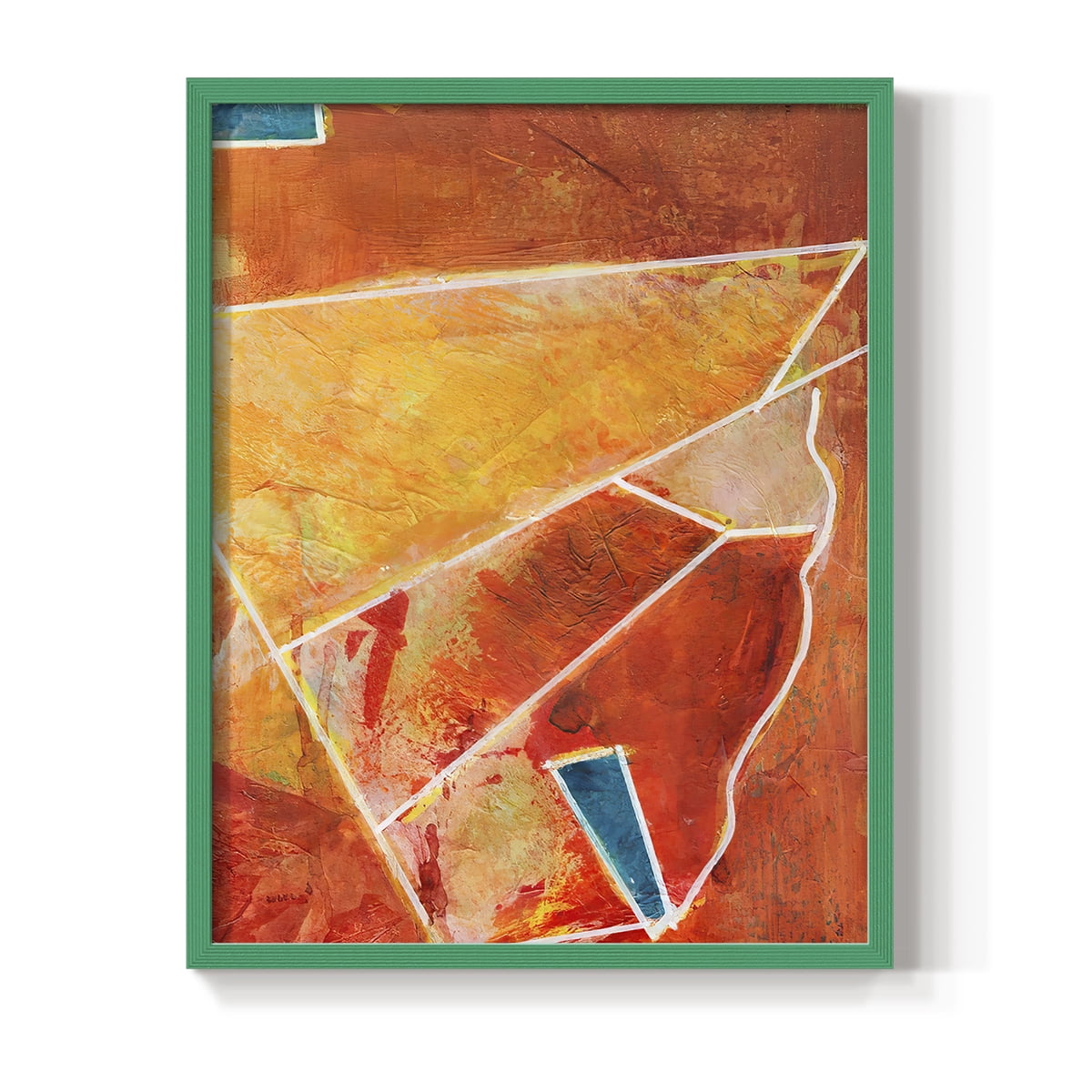 Primary Connection III Framed Print in Green Solid Wood Framed Print No Nail Hanging