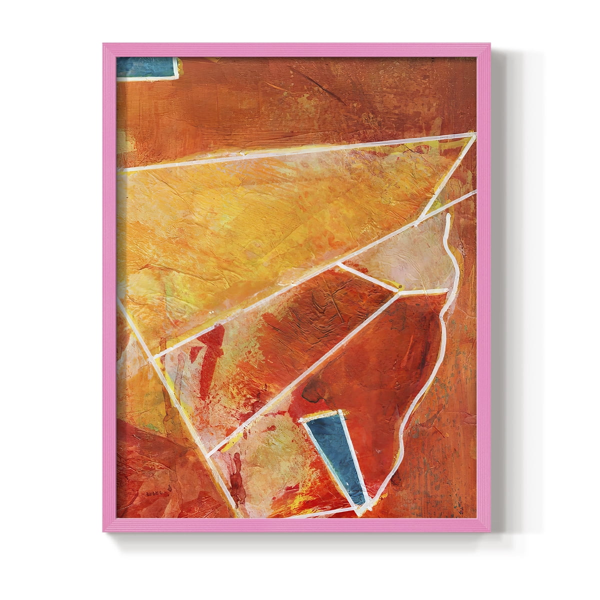 Primary Connection III Framed Print in Pink Solid Wood Framed Print No Nail Hanging