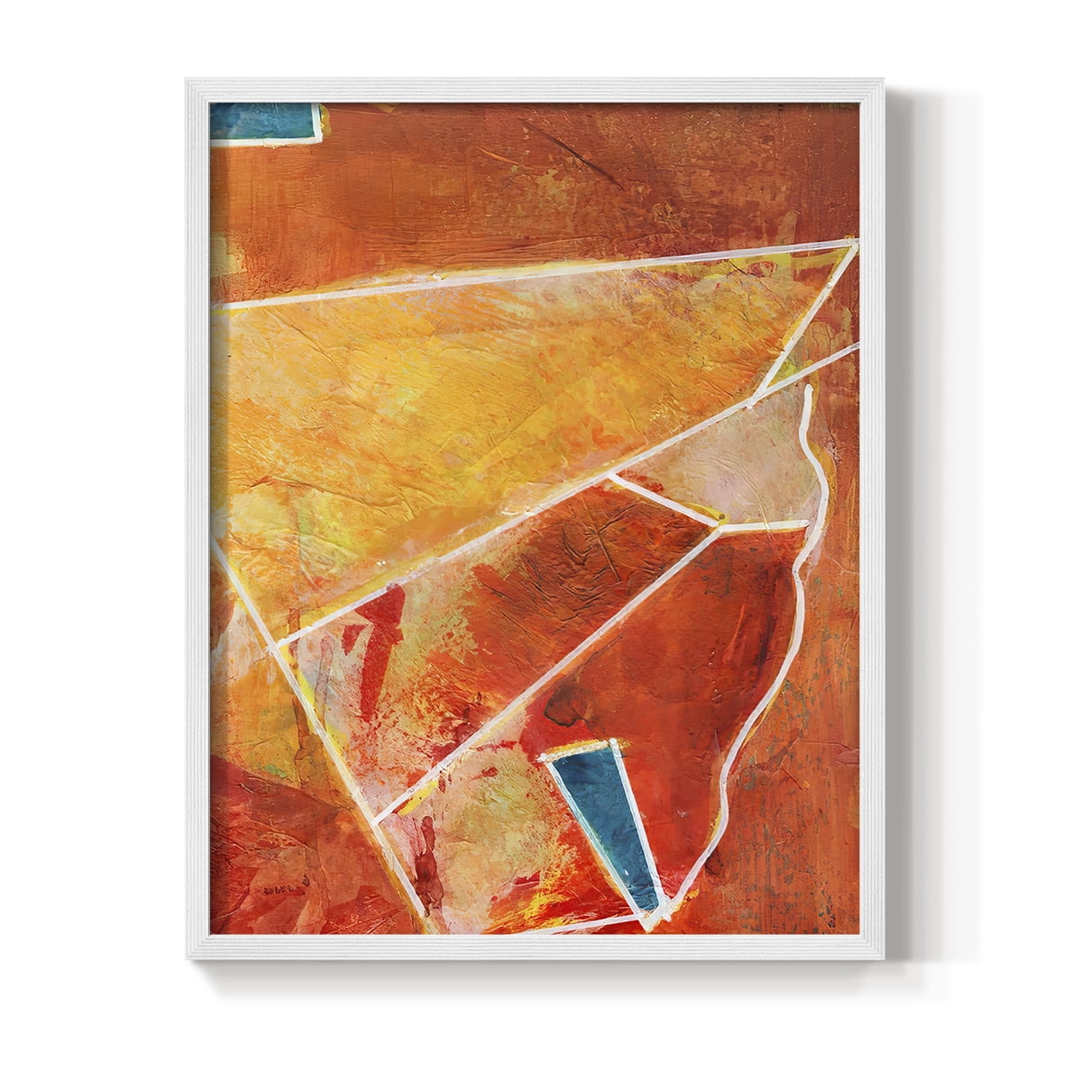 Primary Connection III Framed Print in White Solid Wood Framed Print No Nail Hanging