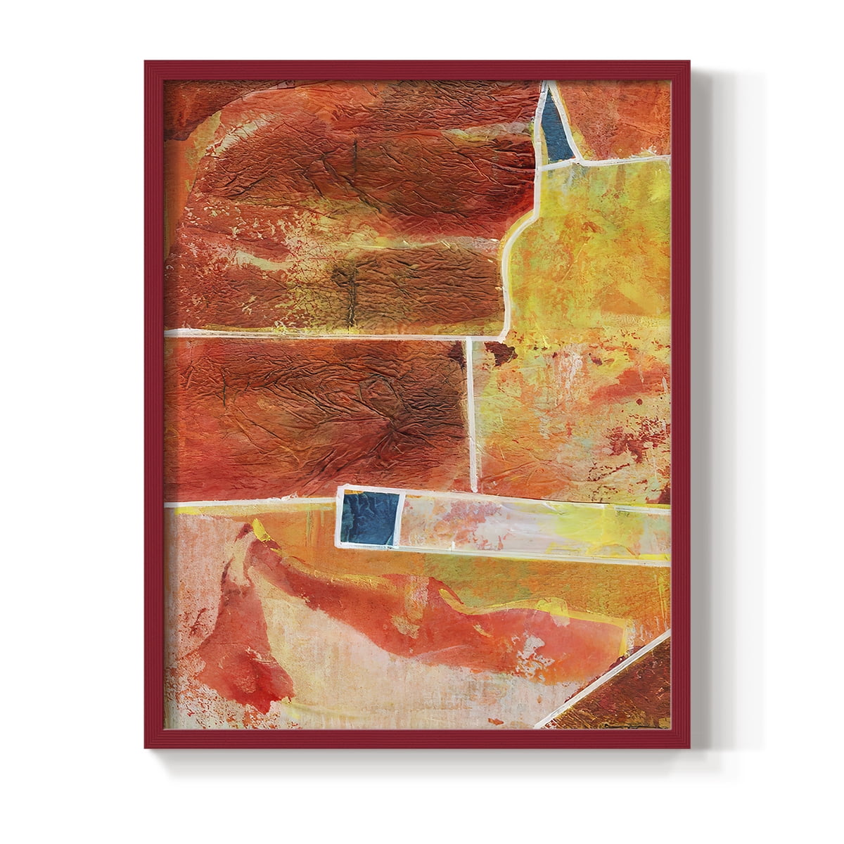 Primary Connection IV in Red Solid Wood 8 x 10 Framed Print