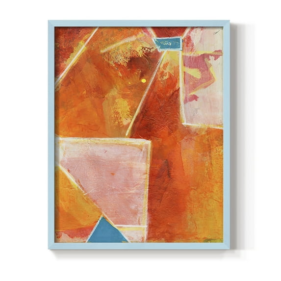Primary Connection V in Blue Solid Wood 11 x 14 Framed Print