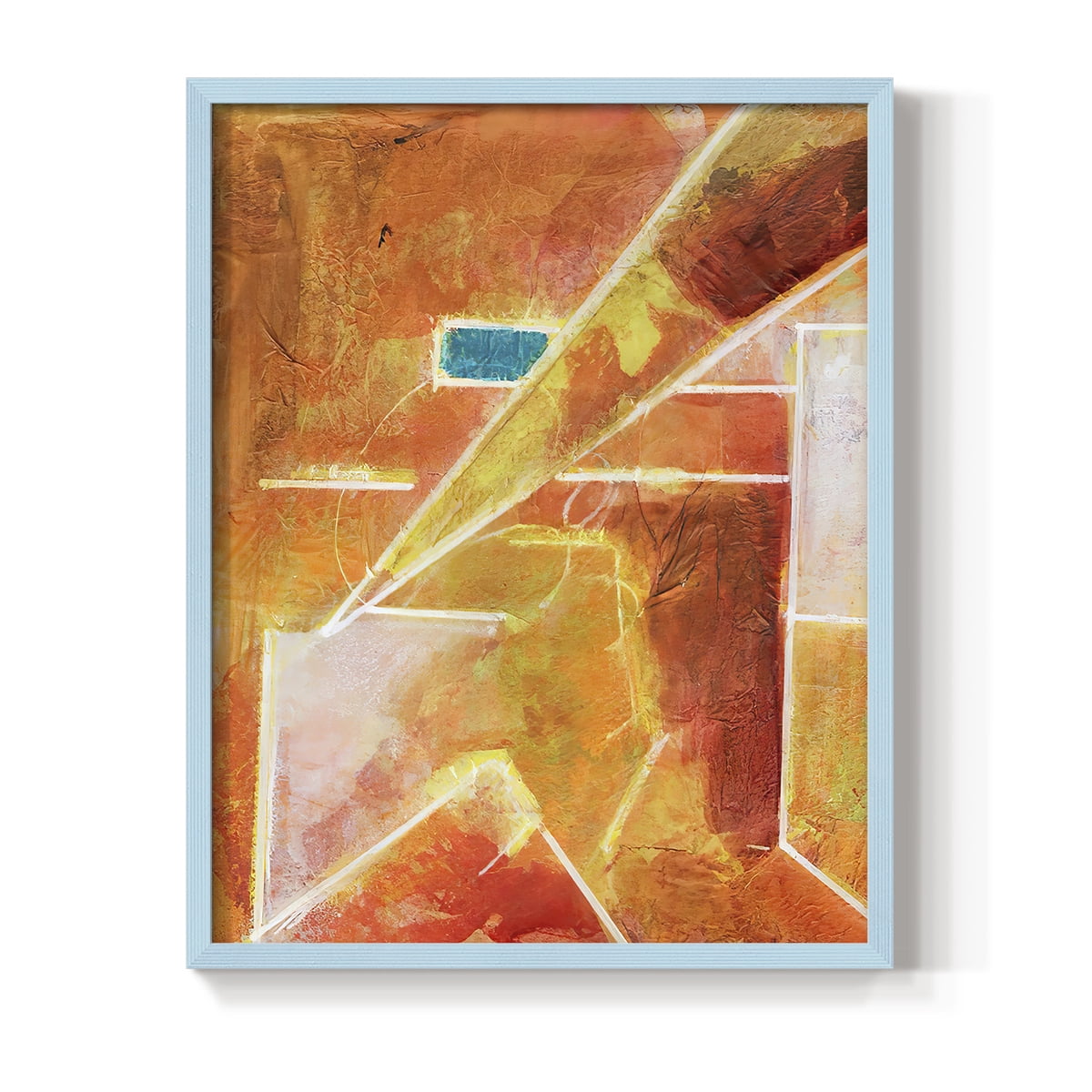 Primary Connection VI Framed Print in Blue Solid Wood Framed Print No Nail Hanging