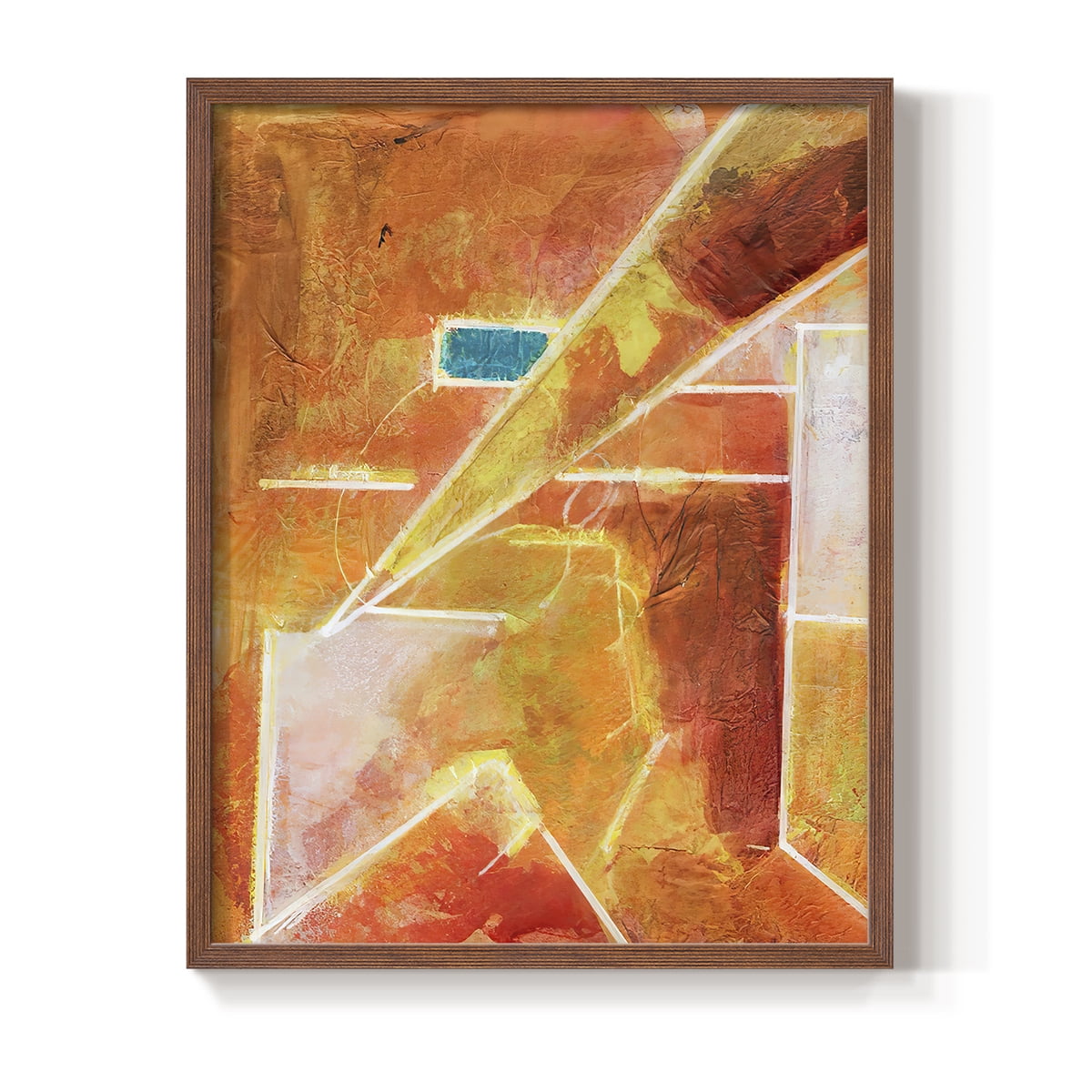 Primary Connection VI Framed Print in Brown Solid Wood Framed Print No Nail Hanging