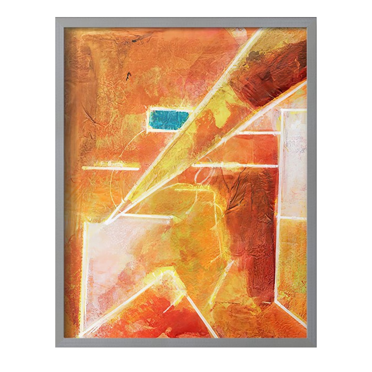 Primary Connection VI Framed Print in Gray Solid Wood Framed Print No Nail Hanging