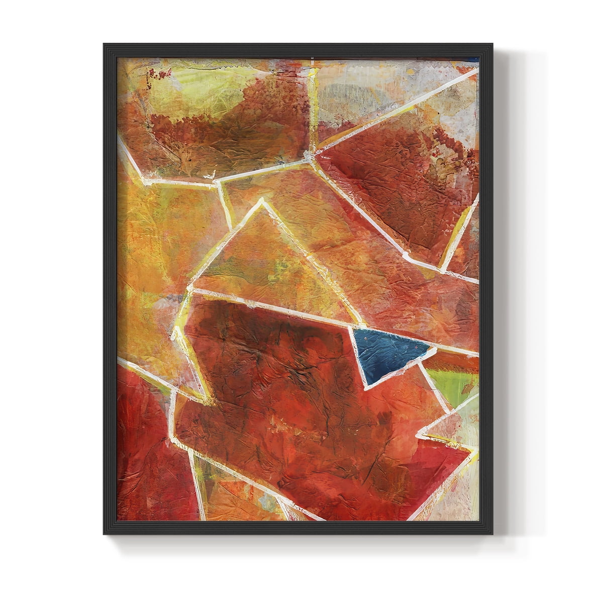 Primary Connection VII Framed Print in Black Solid Wood Framed Print No Nail Hanging
