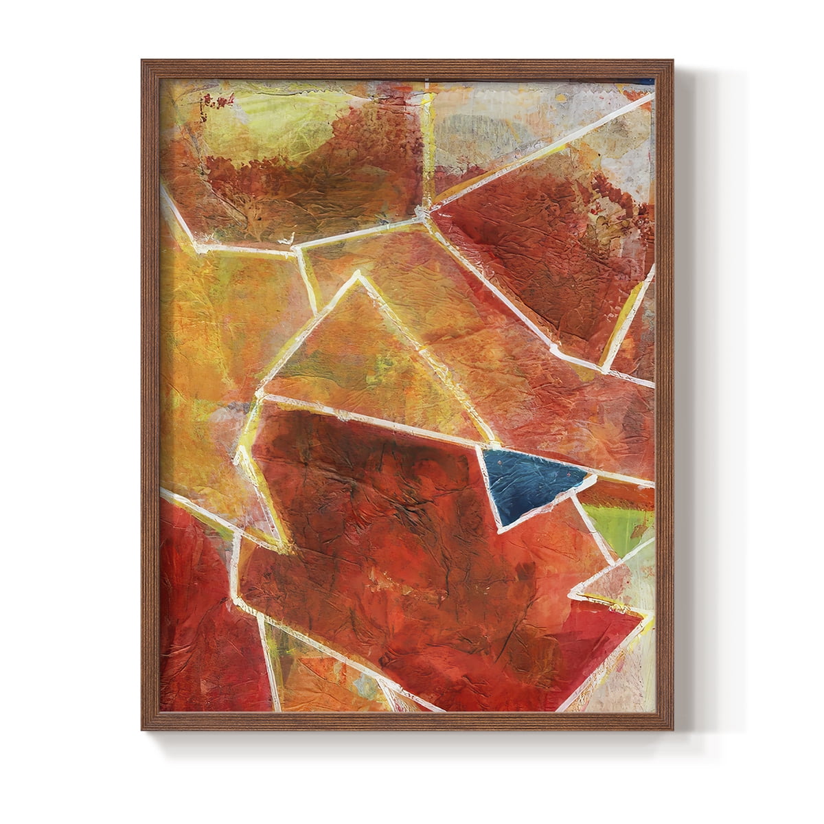 Primary Connection VII Framed Print in Brown Solid Wood Framed Print No Nail Hanging