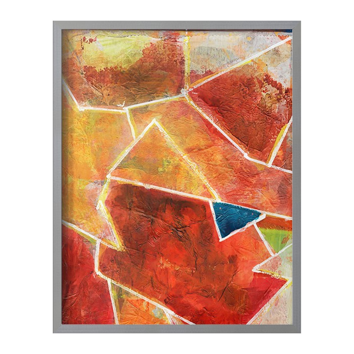 Primary Connection VII Framed Print in Gray Solid Wood Framed Print No Nail Hanging