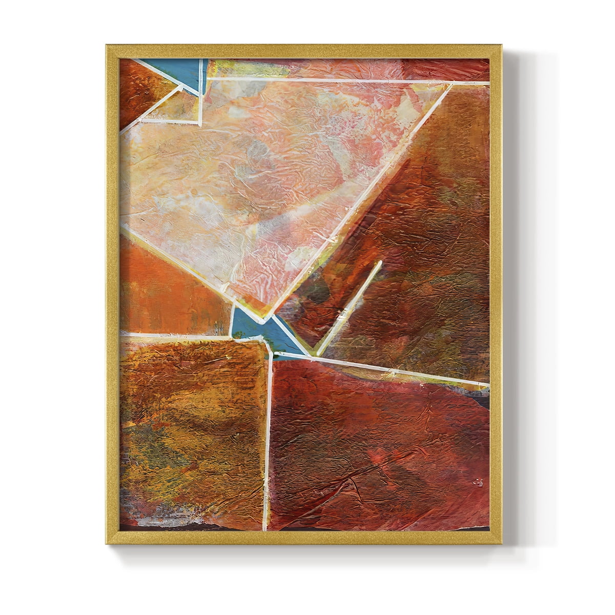 Primary Connection VIII Framed Print in Gold Solid Wood Framed Print No Nail Hanging