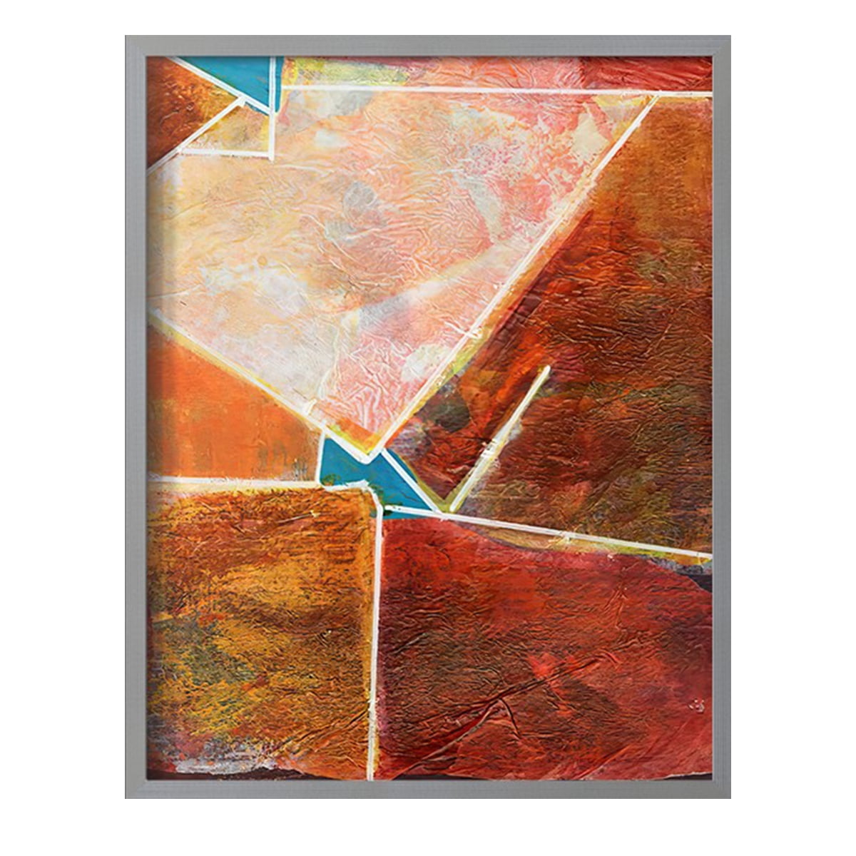 Primary Connection VIII Framed Print in Gray Solid Wood Framed Print No Nail Hanging