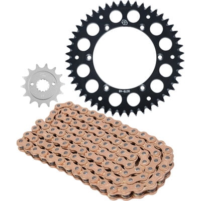 Primary Drive Alloy Kit & Gold Plated MX Race Chain Black Rear Sprocket For Beta 300 RR 2021-2024