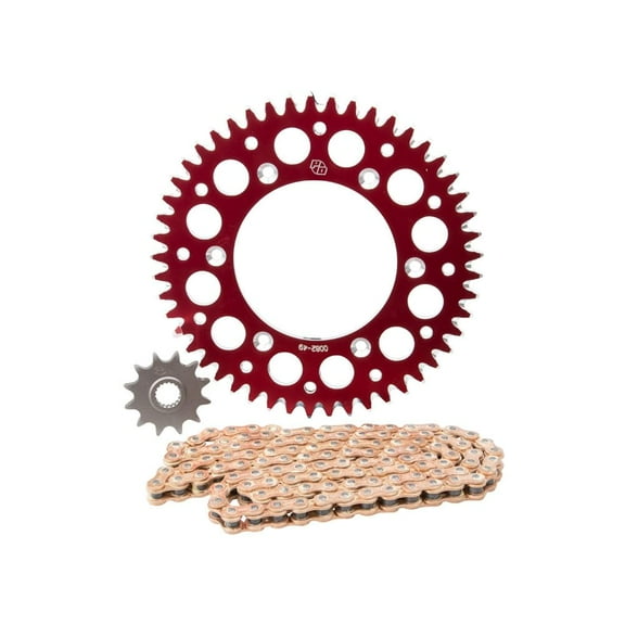 Primary Drive Alloy Kit & Gold Plated Mx Race Chain Red Rear Sprocket for Honda Cr125R 1997