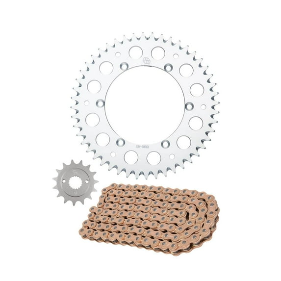 Primary Drive Alloy Kit & Gold Plated MX Race Chain Silver Rear Sprocket For HUSQVARNA FC 250 2017