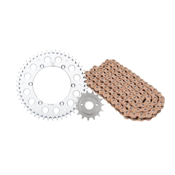 Primary Drive Alloy Kit & Gold Plated MX Race Chain Silver Rear Sprocket For KTM 450 SX-F 2023