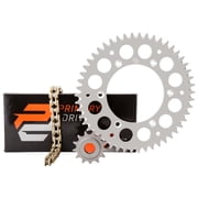 Primary Drive Chain and Sprocket Kit - Aluminum Rear/Gold X-Ring Chain Silver Rear Sprocket For Yamaha YZ125 2022-2026