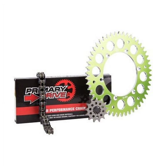 Primary Drive Alloy Kit & O-Ring Chain Green Rear Sprocket for Kawasaki KX125 2003