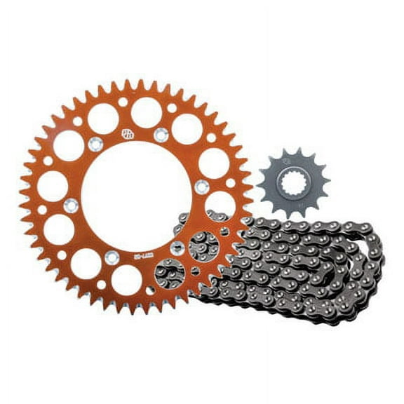 Primary Drive Alloy Kit & O-Ring Chain Orange Rear Sprocket for KTM 350 SX-F 2011-2018