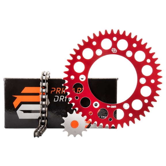 Primary Drive Alloy Kit & X-Ring Chain Red Rear Sprocket For HONDA CR125R 2000-2001,2003