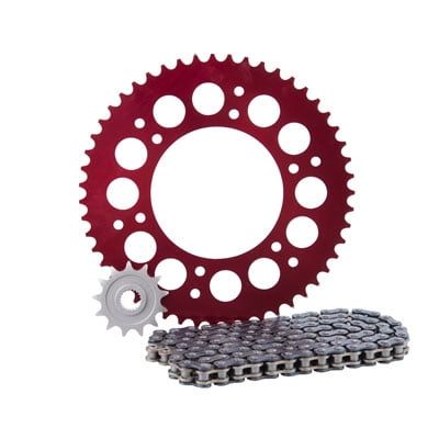 Primary Drive Alloy Kit & X-Ring Chain Red Rear Sprocket for Honda CRF450R 2002-2003