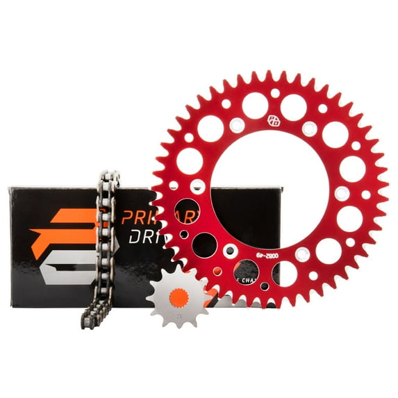 Primary Drive Alloy Kit & x-Ring Chain Red Rear Sprocket