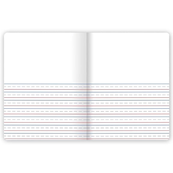 Primary Journal Half Page Ruled Writing Tablet: K-2 Composition Notebook with Picture Space, 200 Pages, Hard Cover