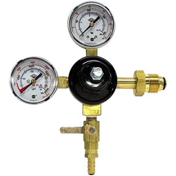 Primary Keg Brass Beer Regulator With Commercial Pressure Gauge (Dual Gauge 742HPN)$$Home Decor, Kitchen, & Other