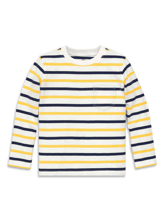 Kids Long Sleeve Pocket Tee In Varsity Stripe