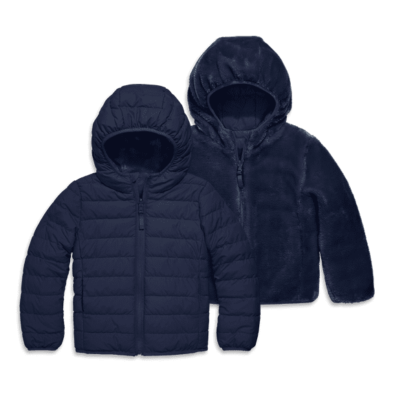 Primary Kids Reversible Fleece Puffer Jacket - Walmart.com
