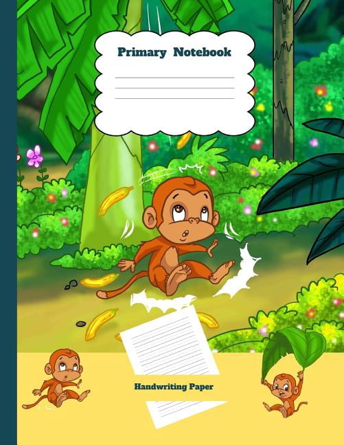 Efrat Haddi Handwriting Practice Paper: Primary Notebook Handwriting Paper: Monkey Theme Dashed Mid Line School Exercise Book Plus Sketch Pages for Boys and Girls (Paperback)