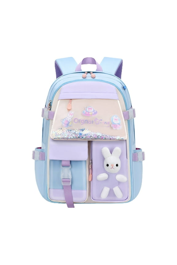 Primary School Backpack Spine Protection Ergonomic Design Large Capacity Book Bag | 1pc | Multicolor | Lightweight Durable Fabric | Compartment Organizer | Grades 1-6 | Comfortable Support