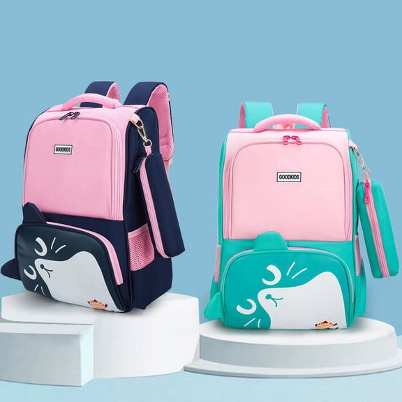 Primary School Schoolbag British College Style Large-capacity Spine Protection Backpack,Pink and green color matching