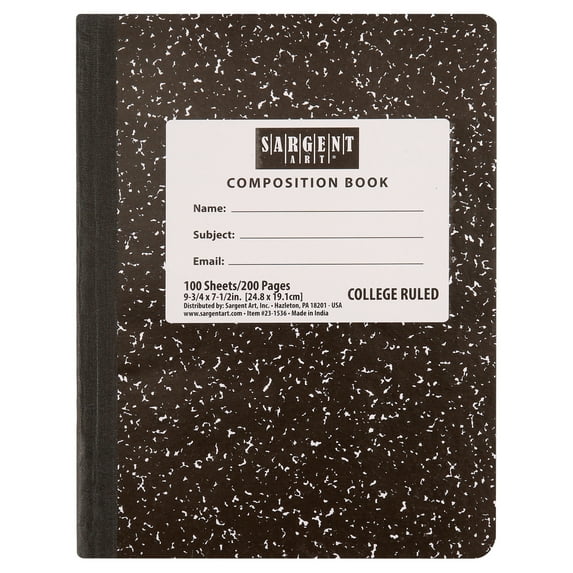 Primary Wide Ruled Composition Hard Cover Notebook, 7.5" x 9.75", 100 Sheets