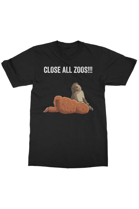 Primate Freedom Parody Close All Zoos Punch Monkey Unisex T-Shirt, S-5XL