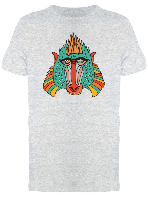 Primate Head With Tribal Art T-Shirt Men -Image by Shutterstock, Male Medium