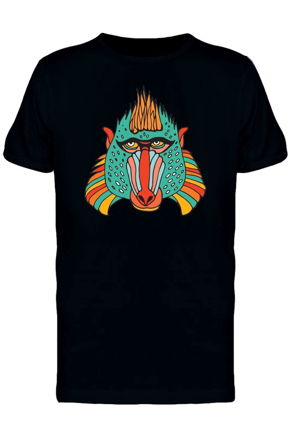 Primate Head With Tribal Art T-Shirt Men -Image by Shutterstock, Male XX-Large