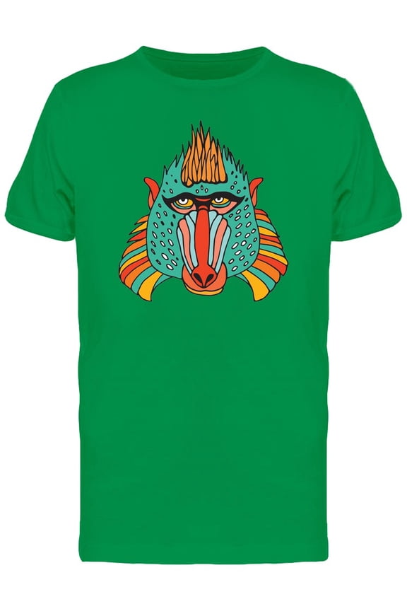 Primate Head With Tribal Art Tee Men's -Image by Shutterstock