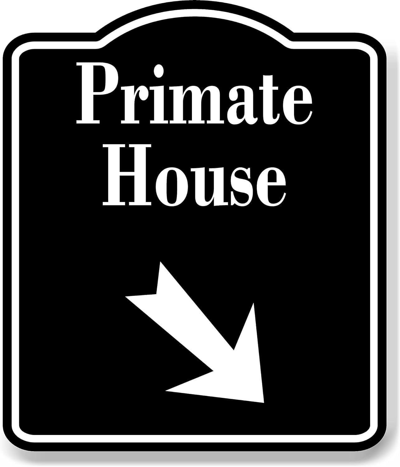 Primate House Zoo 45 Degree Down Right Arrow BLACK Aluminum Composite ...
