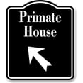 thumbnail image 1 of Primate House Zoo 45 Degree Up Left Arrow BLACK Aluminum Composite Sign, 15"x18", 1 of 9