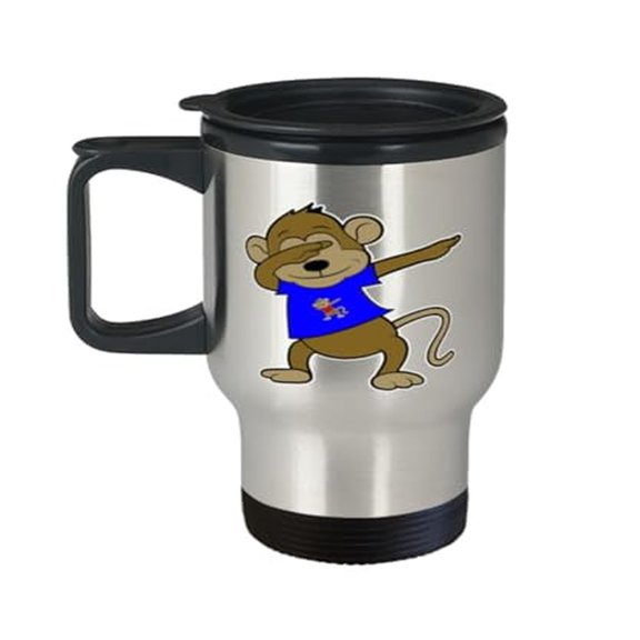 Funny Dabbing Monkey Travel Mug 14oz Portable Cup, Perfect Gift for Ape Lovers