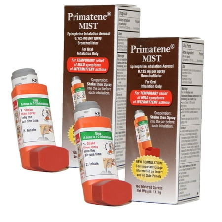 Primatene (2 PACK) MIST Epinephrine Oral Inhalation Aerosol Metered Spray ( 2 Pack) *EN