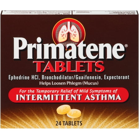Primatene Bronchial Asthma Relief Tablets 24 ct Box