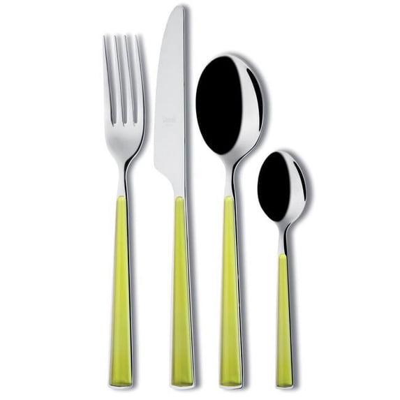 Primavera Stainless Steel Flatware Set - Green - 24 Piece