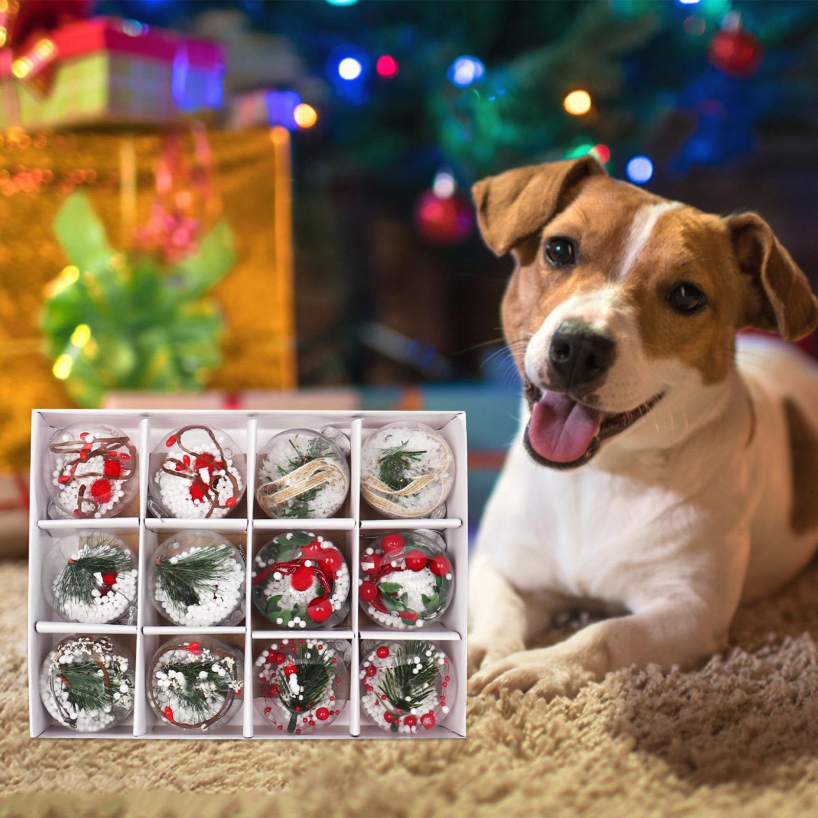 Prime 12 Pcs Clear Fillable Christmas Ornaments 2.36Inch Transparent