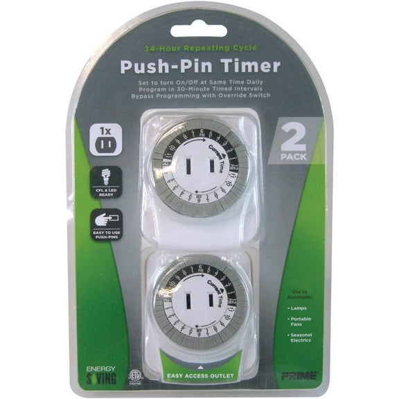 Prime 125V 24 Hr. Indoor Timer (2-Pack) TNI24111X2