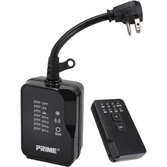 Ace Trading Prime 15A 125V 1875W Black Remote Controlled Countdown Timer TNRCOCD2  Residential Use, Standard Application