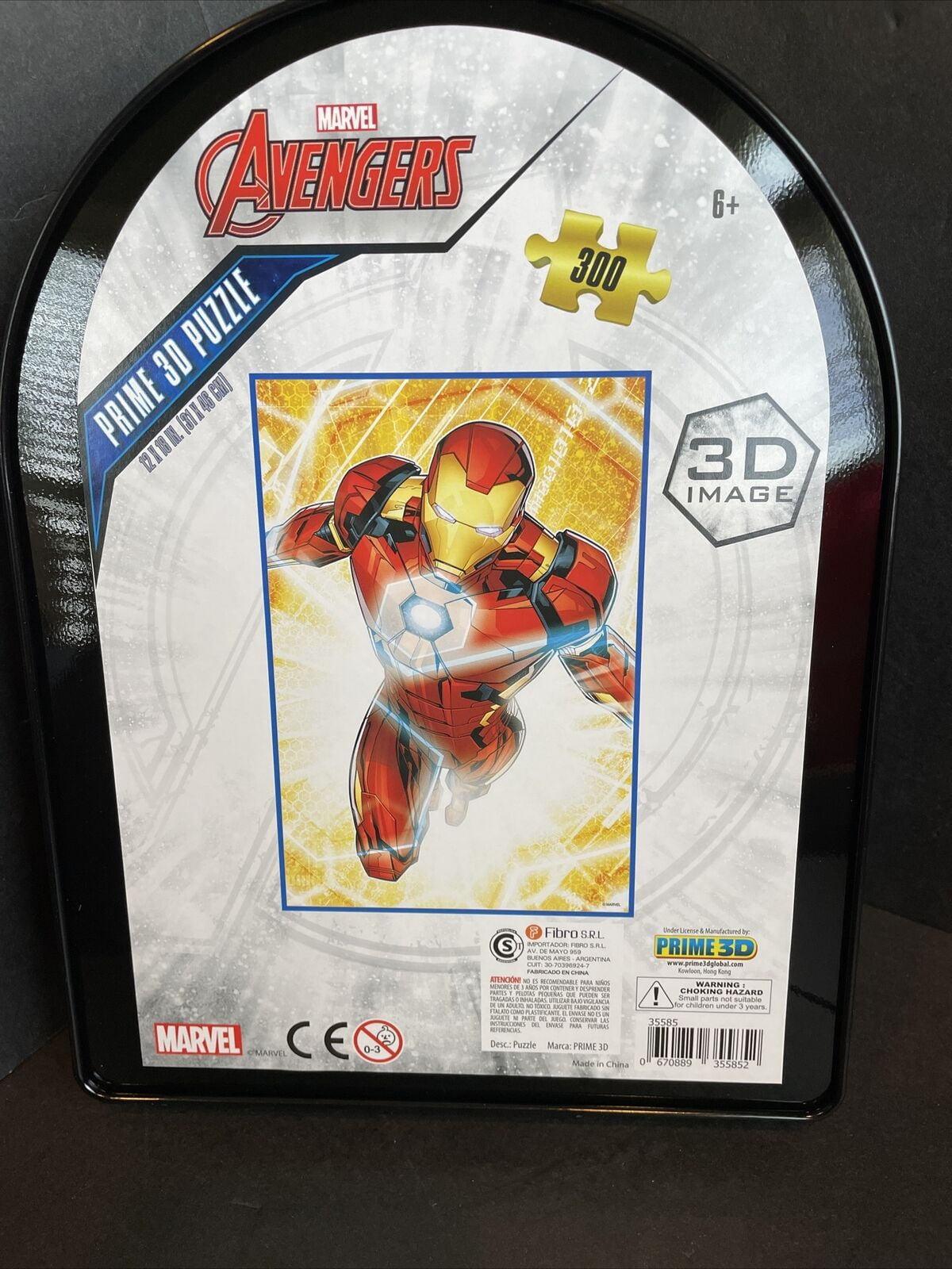 Prime 3D Marvel Avengers Iron Man 3D Lenticular Jigsaw Puzzle in a Collectible Shaped Tin 300