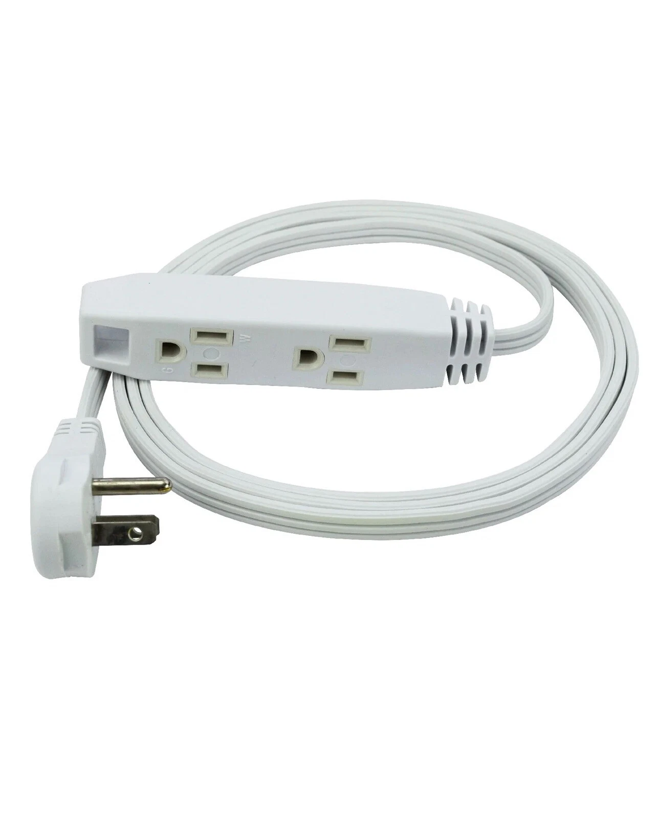 Prime 6Ft Flat Plug 3 Outlet Extention Cord Cable Household 16/3 Household