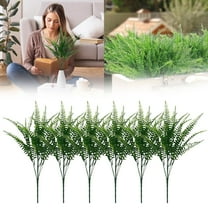 Prime 6Pcs Artificial Fern Plant With Lifelike Silk Fronds | Lifelike Artificial Fern Faux Ferns Artificial Plants Artificial Ferns For Outdoors Fern For Home Decor,Christmas Decorations,Fake Flowers,