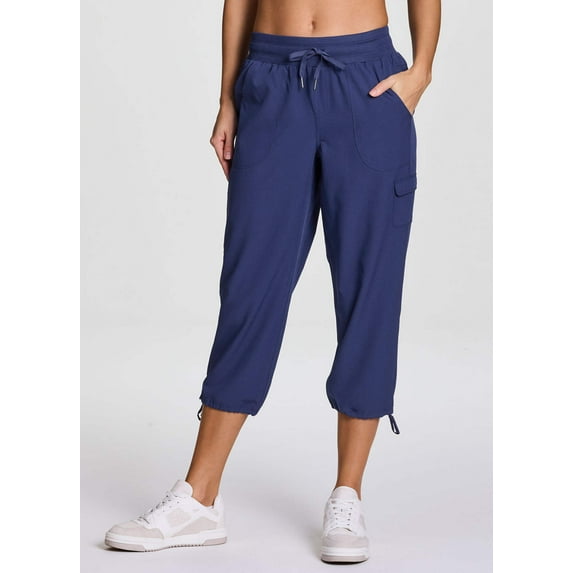 RBX Active Women's Relaxed Lightweight Woven Cargo Capri Pant