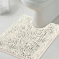 thumbnail image 1 of PrimeBeau Luxurious Microfiber Chenille Beau Toilet Mat U Shaped Bathroom Rug, Extra Soft and Absorbent, 20"x24", Ivory, 1 of 1