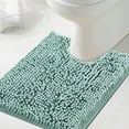 thumbnail image 1 of PrimeBeau Extra Soft Absorbent Chenille Velvet Microfiber U Shaped Bathroom Rugs 20"x24" Aqua, 1 of 1